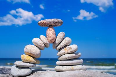 A carefully assembled arrangement of stones representing order and tranquility